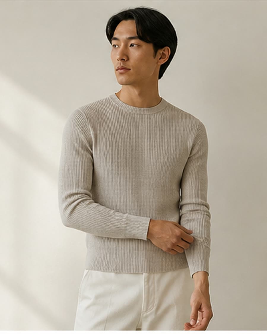 Rib Merino Crew